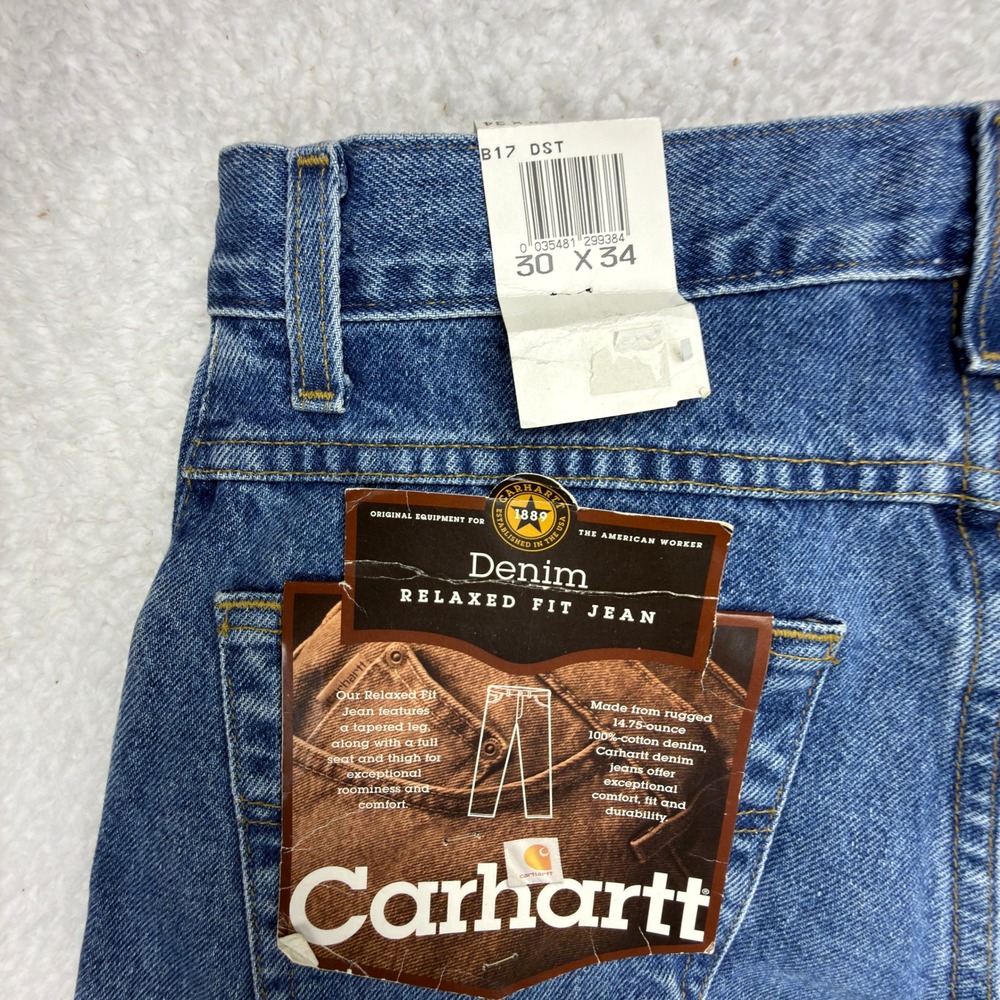 Carhartt Relaxed Fit Tapered‎ Leg Jeans Mens 30x34 B17 DST Darkstone NWT NOS